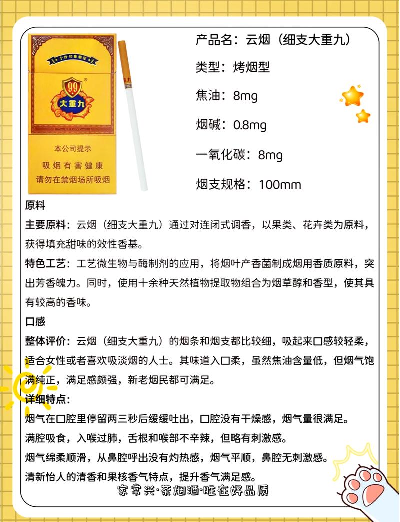 便宜大重九香烟价格(便宜大重九香烟价格图片)